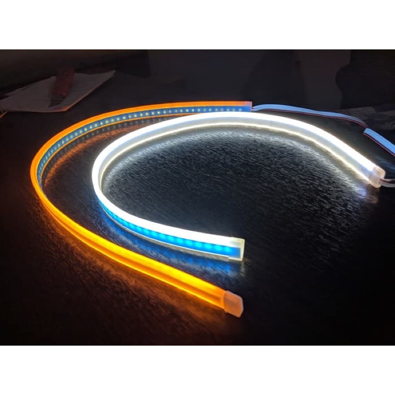 LAMPU LED DRL RUNNING 60CM ALIS MOBIL 2WARNA MODEL SLIM