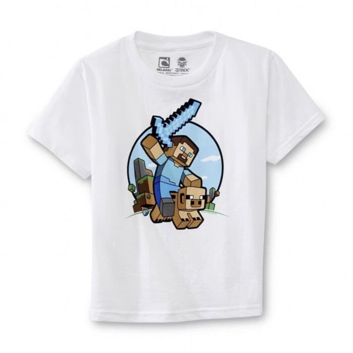 Kaos Anak Minecraft Steve Riding Pig Roblox Baju Distro Tshirt Cartoon |  Shopee Indonesia