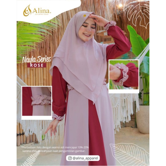Nayla Series Gamis Set Khimar by Alina Apparel original alzainfashion
