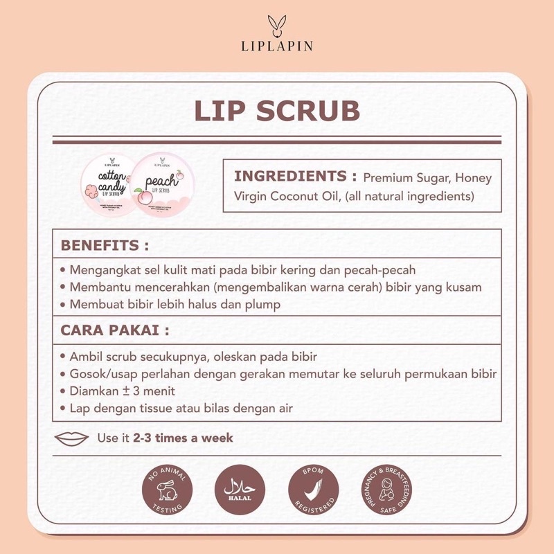 LIPLAPIN Lip Scrub 15 gr - Scrub Gula Bibir