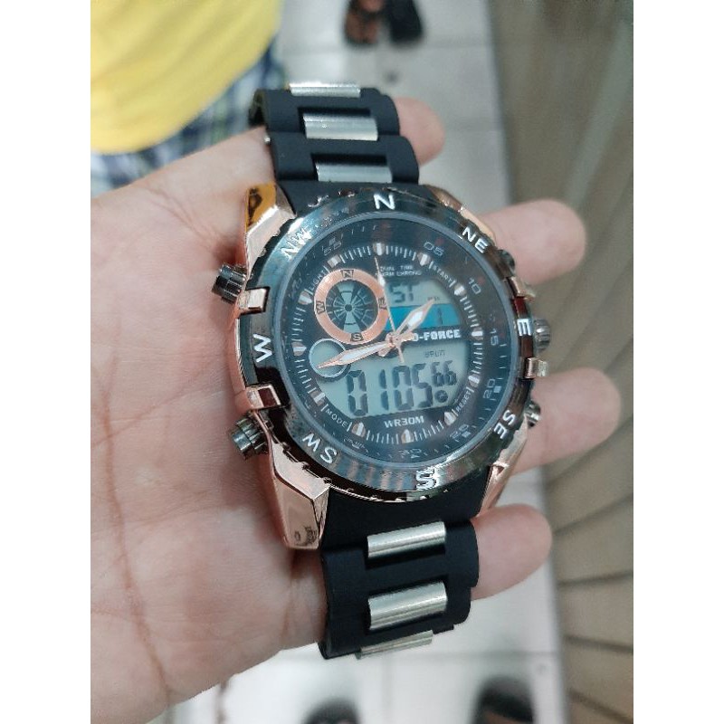 jam tangan G force quartz double time sporty