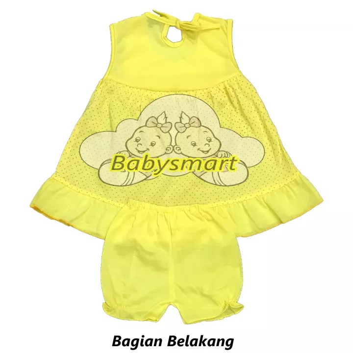 Babysmart - PLANET KIDS Setelan Dress 2 KITTY Baju bayi perempuan usia 0-12 bulan/Pakaian anak cewek