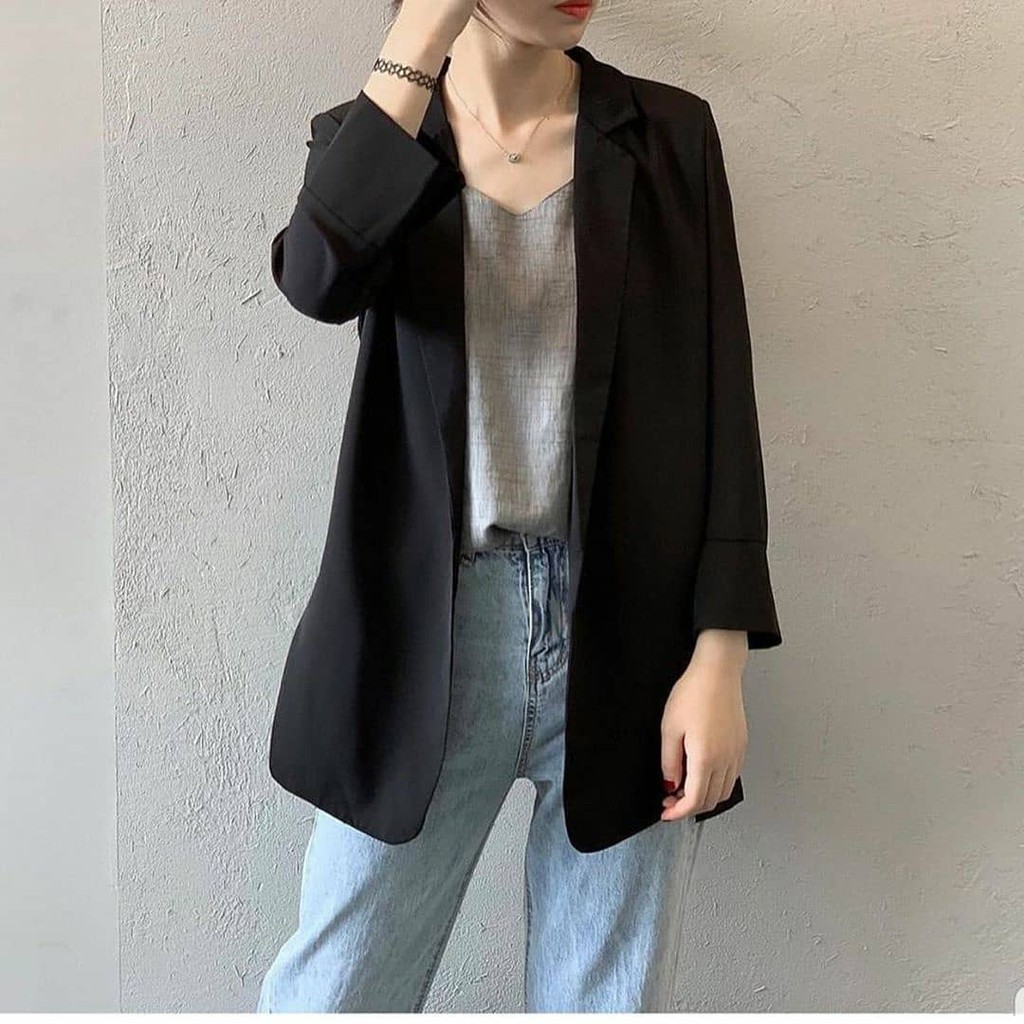 Blazer Wanita Korea / Blazer Basic Plain Korean Style / Blazer Tangan Panjang Wanita