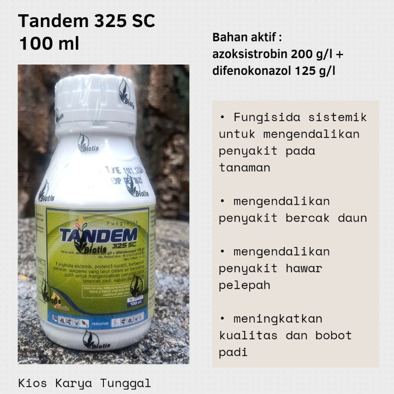 Tandem 325 EC azoksistrobin 200g/l + difenokonazol 125g/l Fungisida + ZPT bahan aktif double