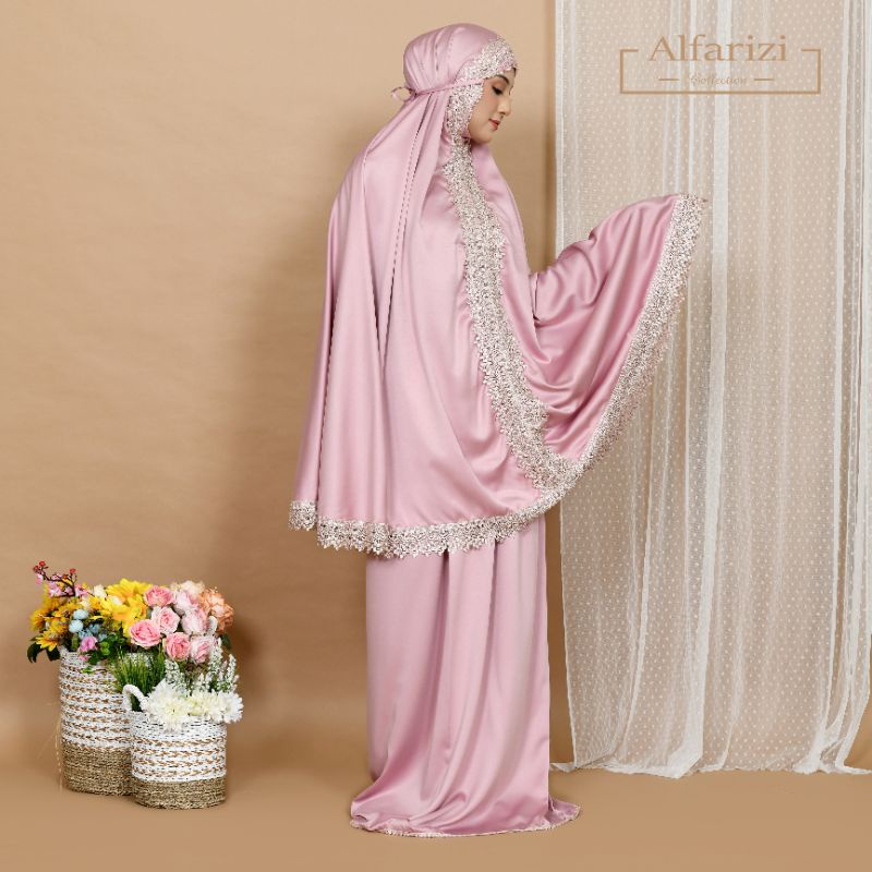 Mukena dewasa renda mewah jumbo silk terbaru