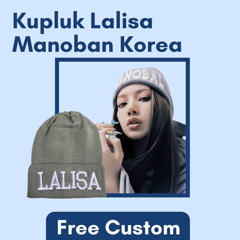 Kupluk Topi Pria Wanita Rajut Dewasa Lalisa Lisa Manoban Manobal Blackpink Korea Custom
