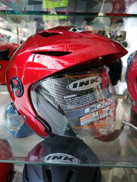 HELM INK FLASH RED MAROON DOUBLE VISOR HELM TOURING DOBEL VISOR INK FLASH ORIGINAL MERAH MARUN NO KW