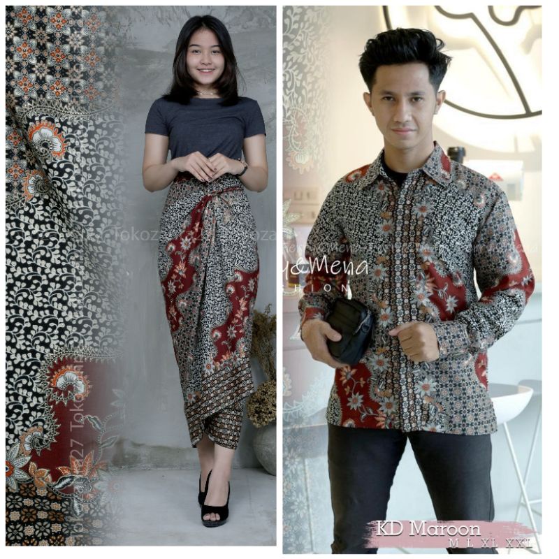 VOL.1 Couple Rok Lilit Batik Terbaru  Hem Panjang Premium Batik Natal Batik Lebaran Kemeja Terbaru BATIK