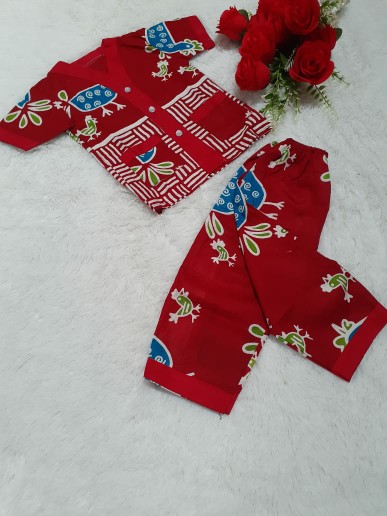 Best Seller Setelan Batik Piyama Bayi Balita Kekinian Laki-laki Dan Perempuan Adem Banget