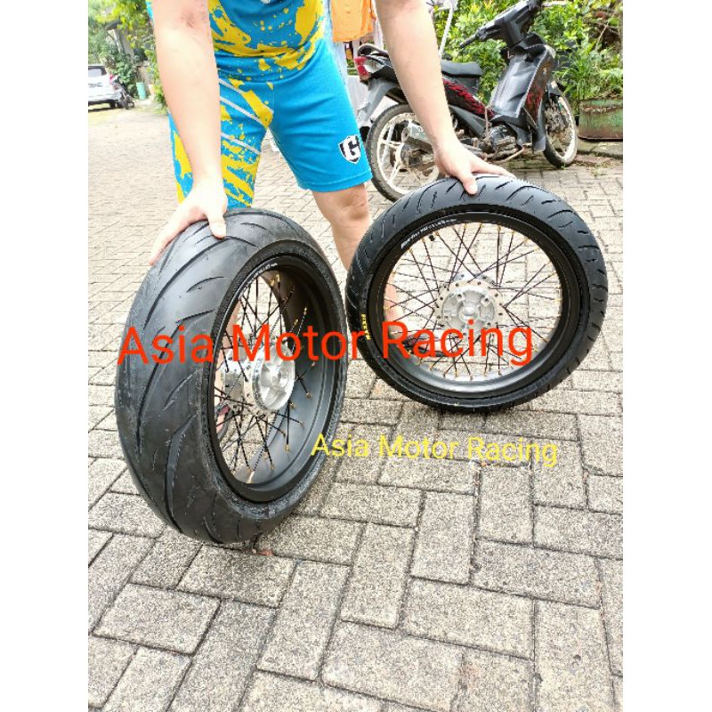 Paketan Velg Rossi Sprint XD Ring 17 300 x 450 Tapak Lebar Vixion New//Vixion Old  Plus Ban Lebar