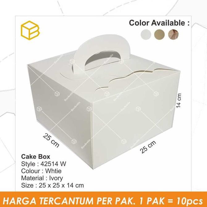 

Monggo] Dus Kue, Cake Box, Gift, Souvenir, Packaging, Kotak Tc-42514 White