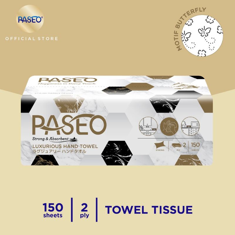 PASEO Tissue Tisu Elegant Towel Interfold Dapur Kitchen Isi 150 Lembar Bandung