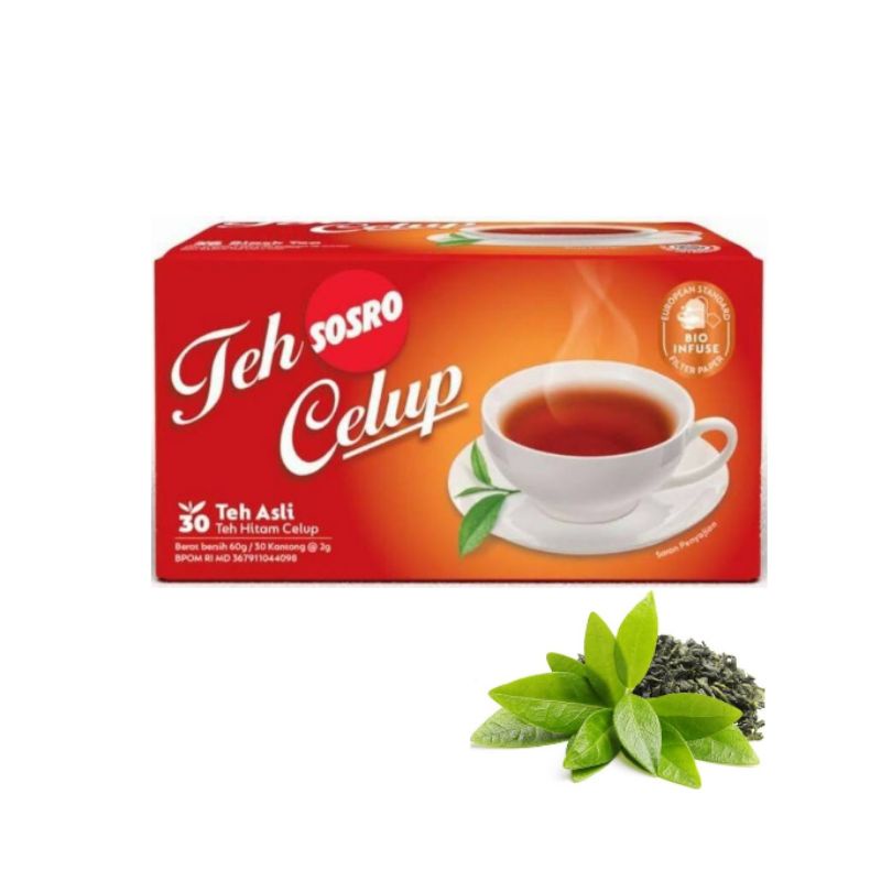 Teh Celup Sosro Isi 30 Tea Bag + Free