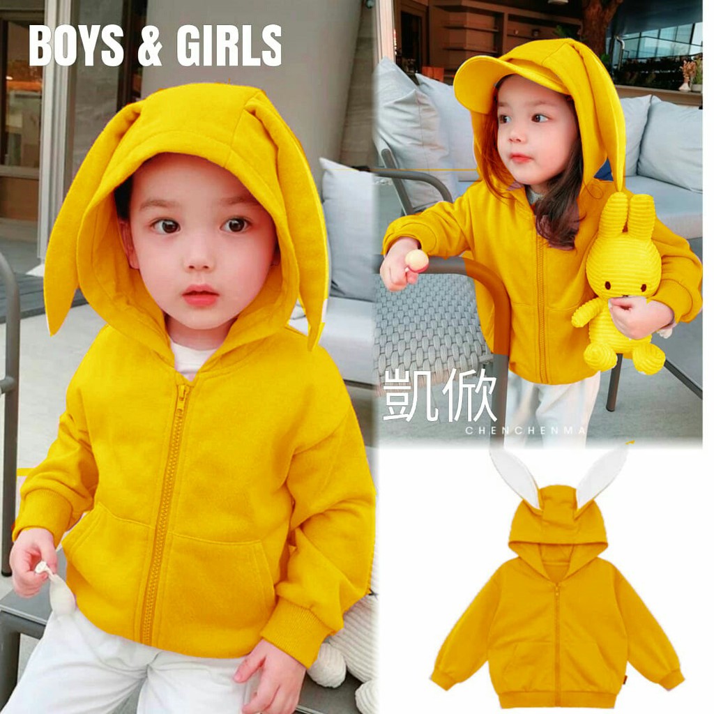 Baju Jaket Hoodie Anak Boy &amp; Girls Rabbit Kids Hoodie 4-6 Tahun MS