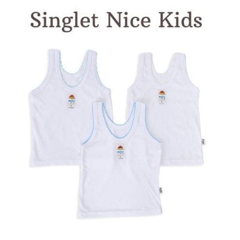 6 Pcs Singlet Bayi Nice Kids | Kaos Dalam Anak Baru Lahir Laki Perempuan Baby New Born | Open | Pakaian Dalam Balita Setengah