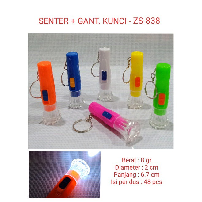 Lampu Senter + Gantungan Kunci ZS - 838 Lampu Senter Murah.