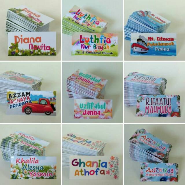 

100 Stiker nama 200rupiah /pcs