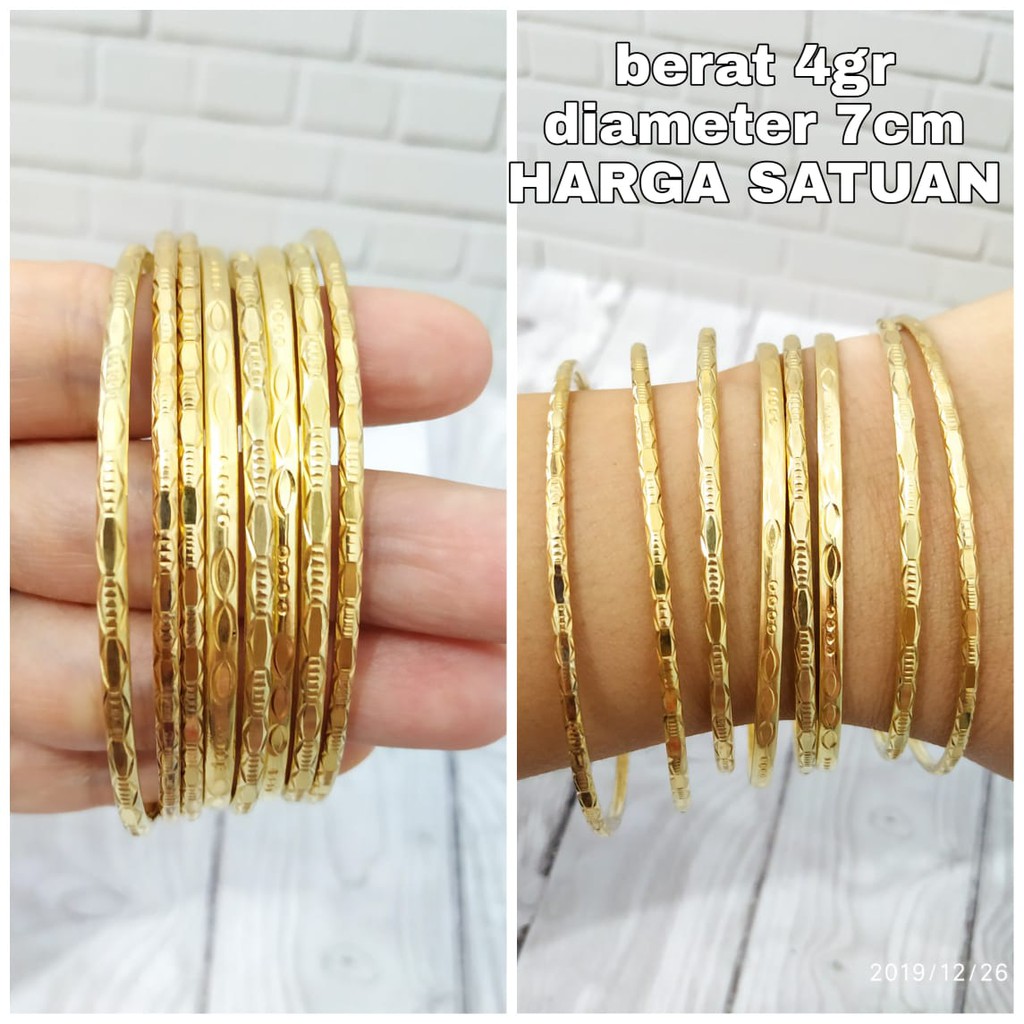 GELANG KERONCONG SATUAN GOLD PERAK ASLI S925 CC754