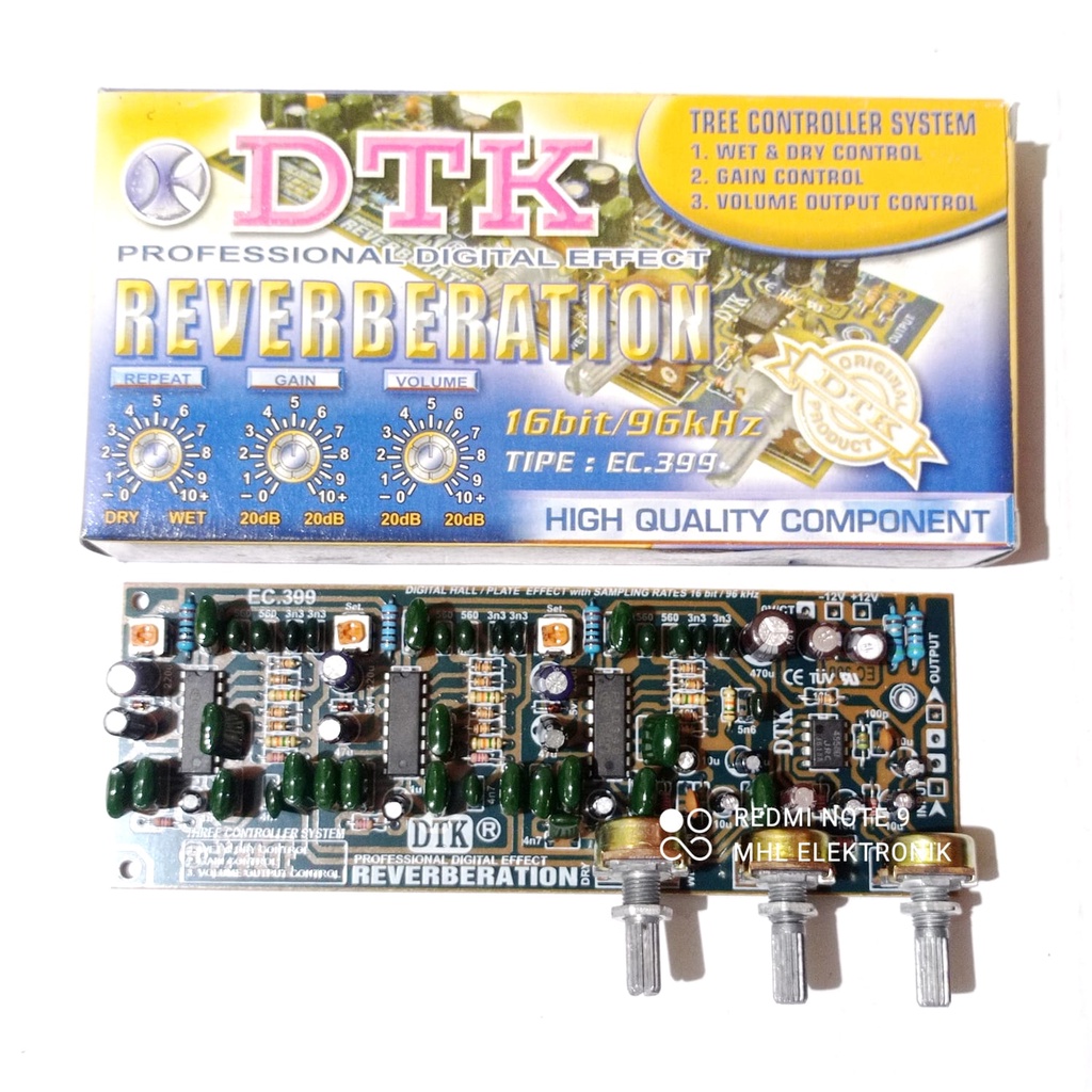 Kit Reverb Reverberation Digital Effect Professional DTK EC 399