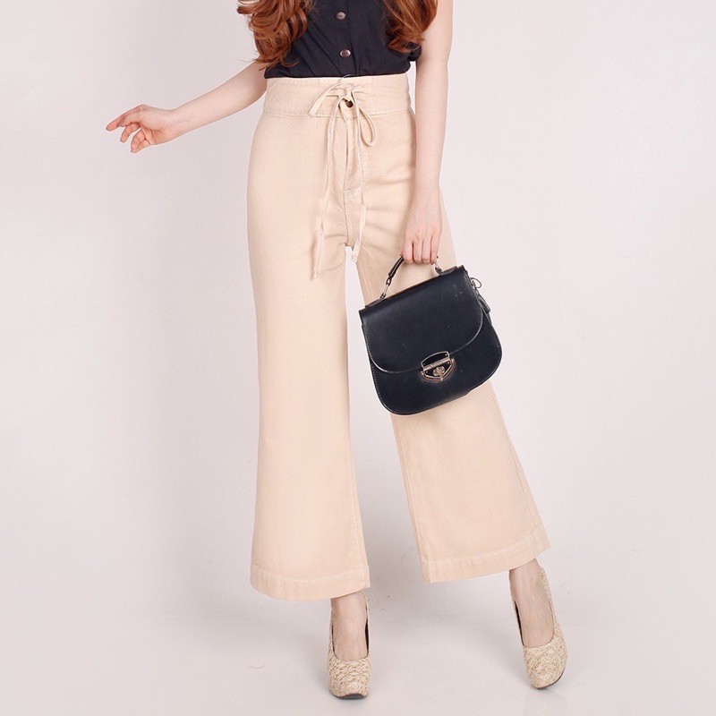 SEVINS- Highwaist kulot jeans alice/kulot jeans latte/celana panjang