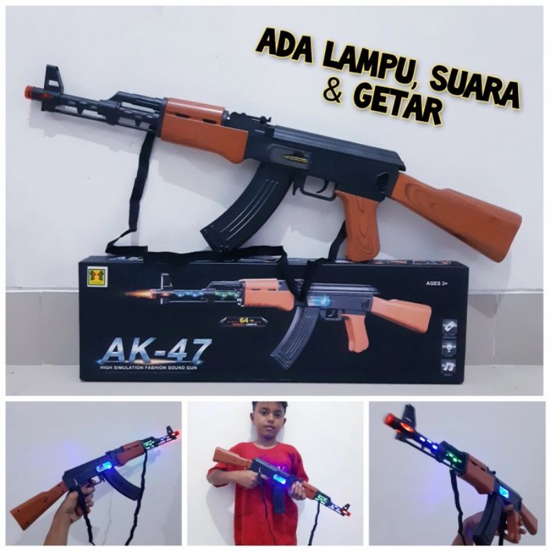 Mainan Tembakan AK47 Light &amp; Sound Tembak Anak Laki Cowok