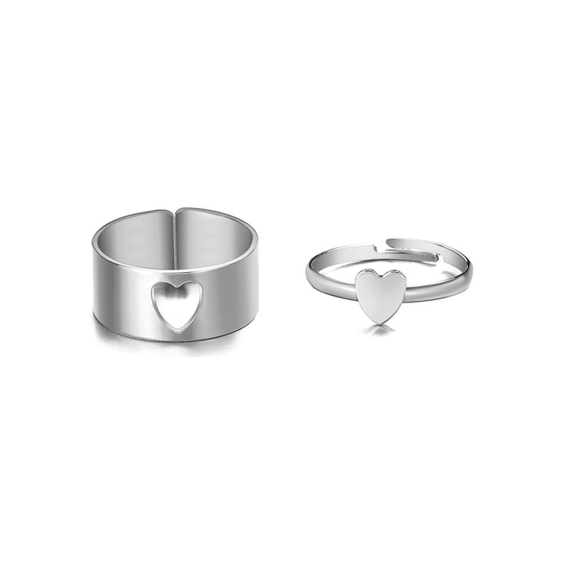 2pcs / Set Cincin Aneka Desain Untuk Wanita | Butterfly Cincin Pasangan Desain Kupu-Kupu Gaya Punk | Cincin Bahan Stainless Steel Untuk Hadiah