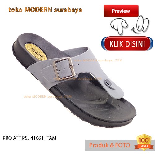 PRO ATT PSJ 4106 HITAM SANDAL PRIA CASUAL SANDAL JEPIT KARET MURAH MERIAH