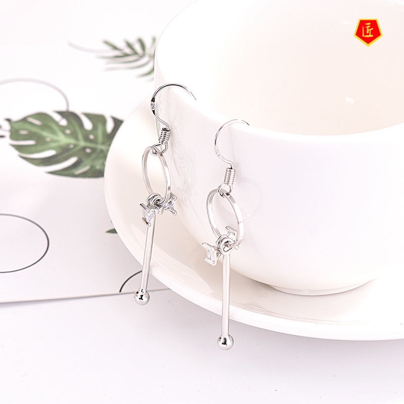 [Ready Stock]Women's Long Temperamental Fairy Bow Earrings