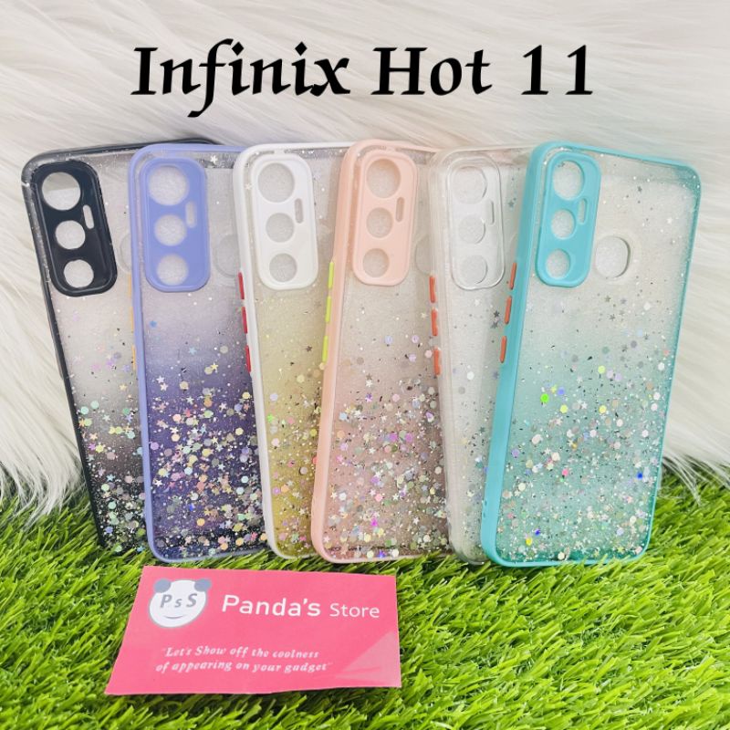 Glitter Case Infinix Hot 11 Funny Color Dengan Pelindung Kamera (PsS)