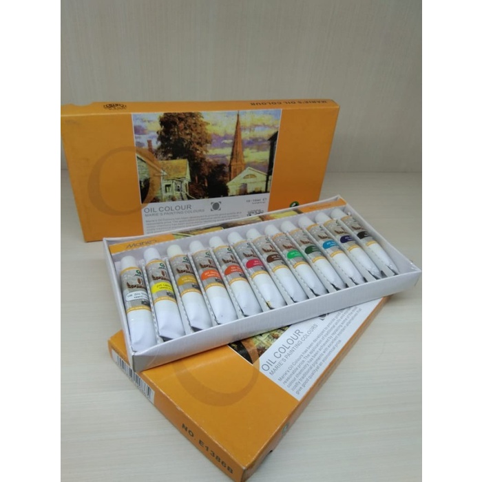 

Meries Oil Colour Set 12 X 12 Ml / Cat minyak Meries 12 warna