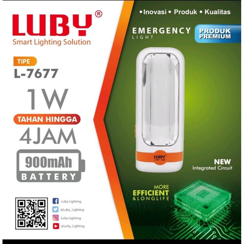 Lampu Emergency LUBBY L-7677 / Lampu Emergency 1 W