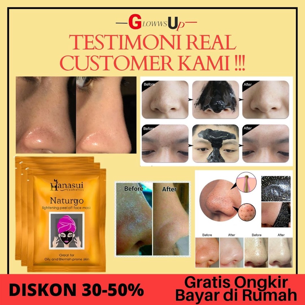 PENCABUT KOMEDO MASKER MUKA PEEL OFF MASK HANASUI NATURGO MASKER BPOM PERAWATAN WAJAH