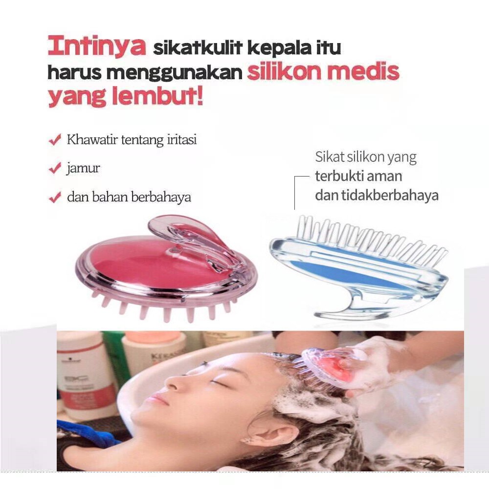 VS BG - Sisir Keramas Sikat Rambut Pijat Kepala Salon Brush silikon Shampo Head Scalp Hair Massage Silikon