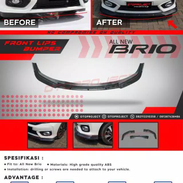 Lips bumper depan all new Brio 2019 plastik