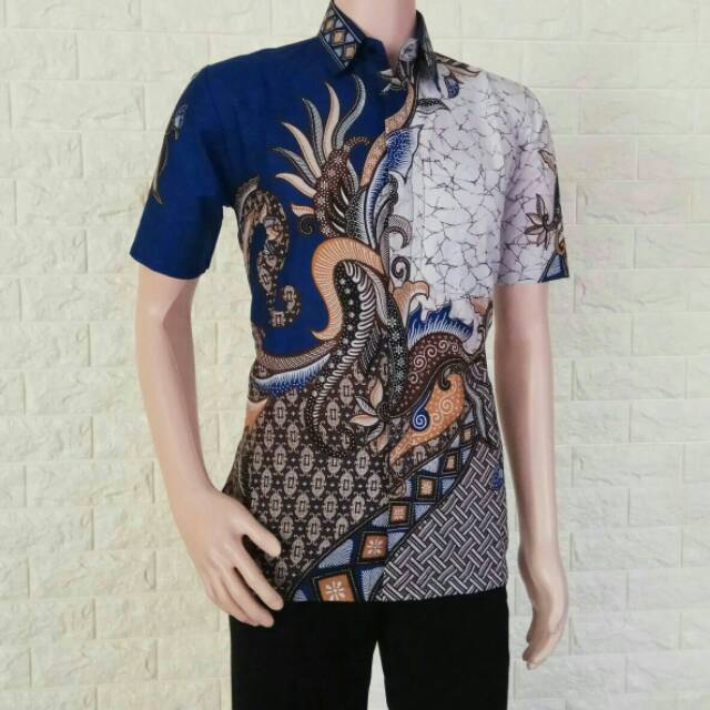 Kemeja hem baju batik seragam wayang naga