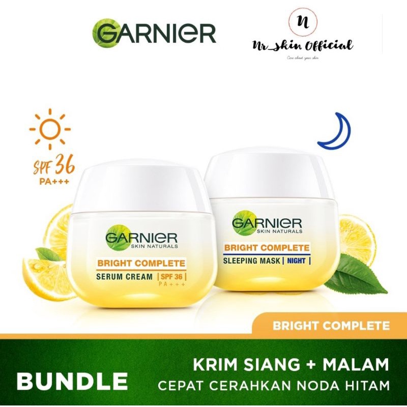 GARNIER - Garnier Bright Complete White Speed Serum Day Cream/ Night Cream Extra SPF 36/PA+++ Skin Care - 50 ml krim siang malam Garnier