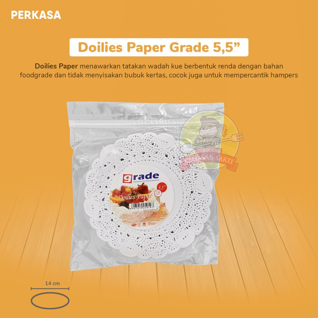 

(Isi 250) Paper Doyleys 14 cm / Paper Doilies / Alas Kertas Renda Round 14cm Terlaris