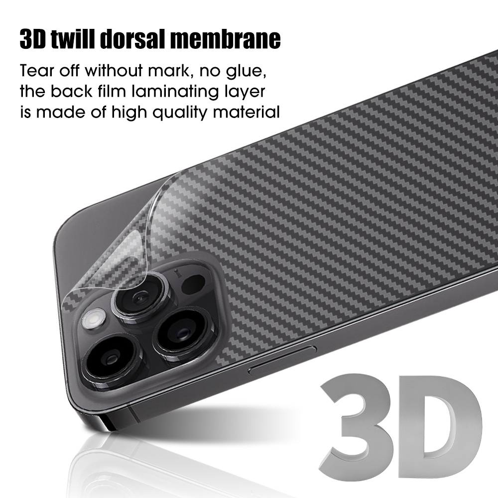 Translucent Phone Film Carbon Fibre Rear Membrane Anti-scratch Protective Film for Mobile Phones Full Coverage for IPhone 14/14 Plus/14 Pro/14 Pro Max