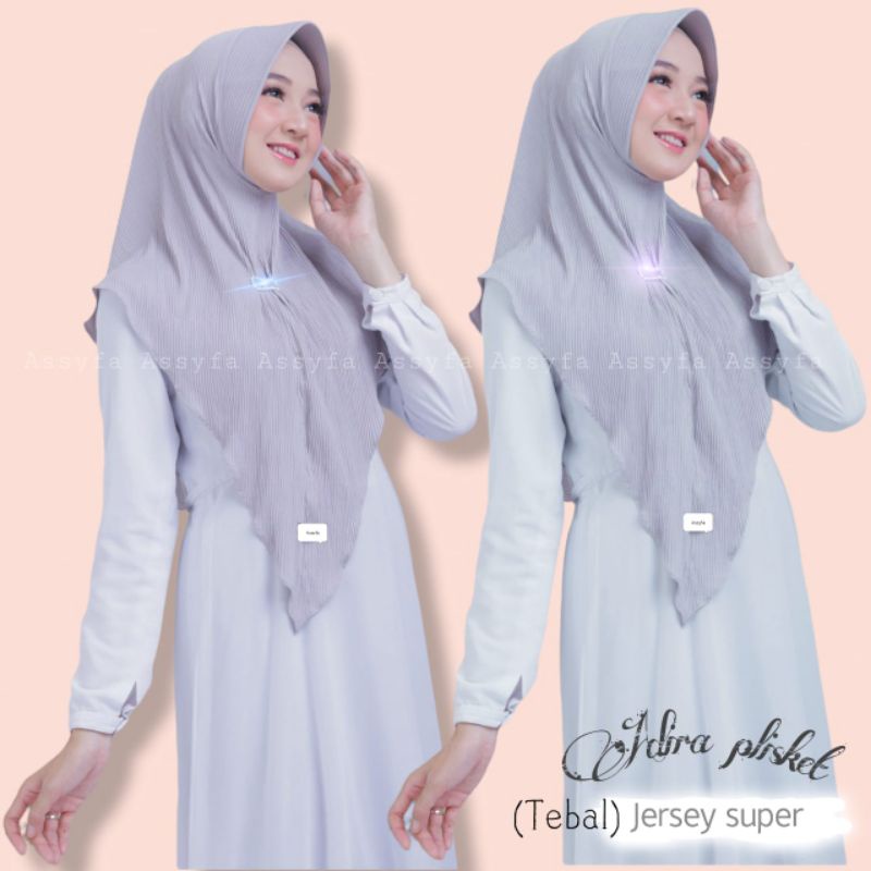 [ Assyfa Hijab ] ADIRA PLISKET ••hijab instan payet depan••hijab plisket jersey