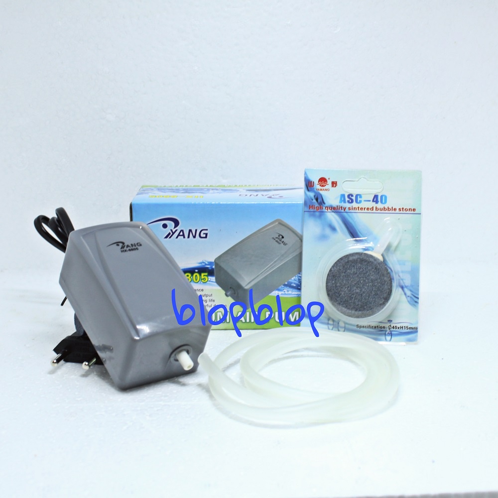 Bundling  Pompa Udara + Batu Aerator Gelembung Bulat 4cm 4 cm + Selang