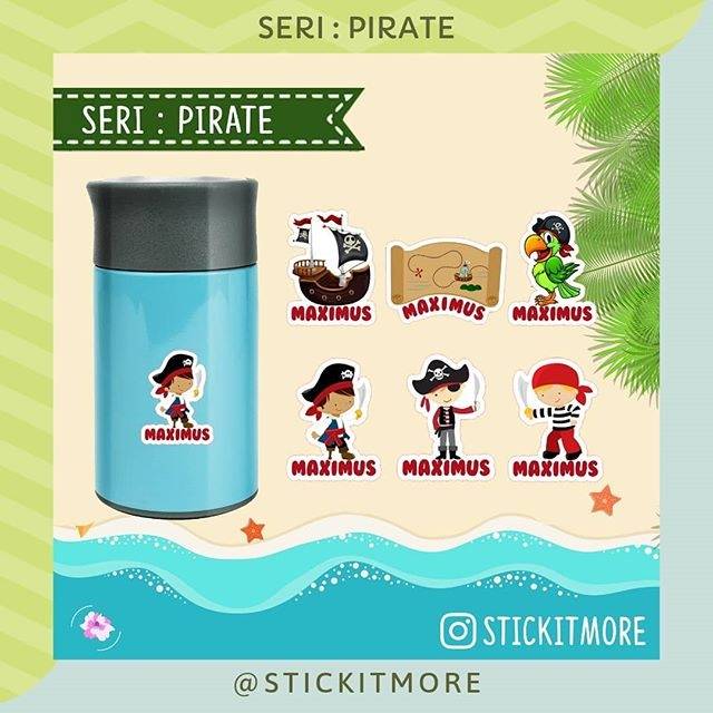 

Sticker Label Nama Waterproof Pirate