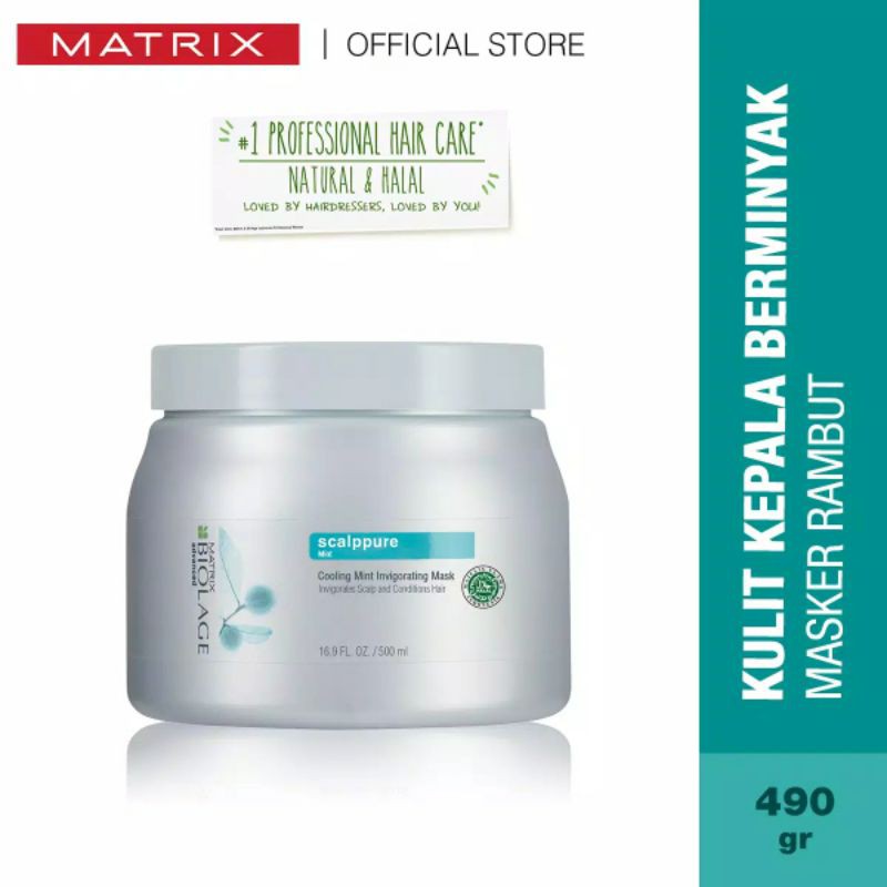 MATRIX MASKER RAMBUT Biolage Scalppure Cooling Mint Mask 500 ML UNTUK KULIT KEPALA BERMINYAK