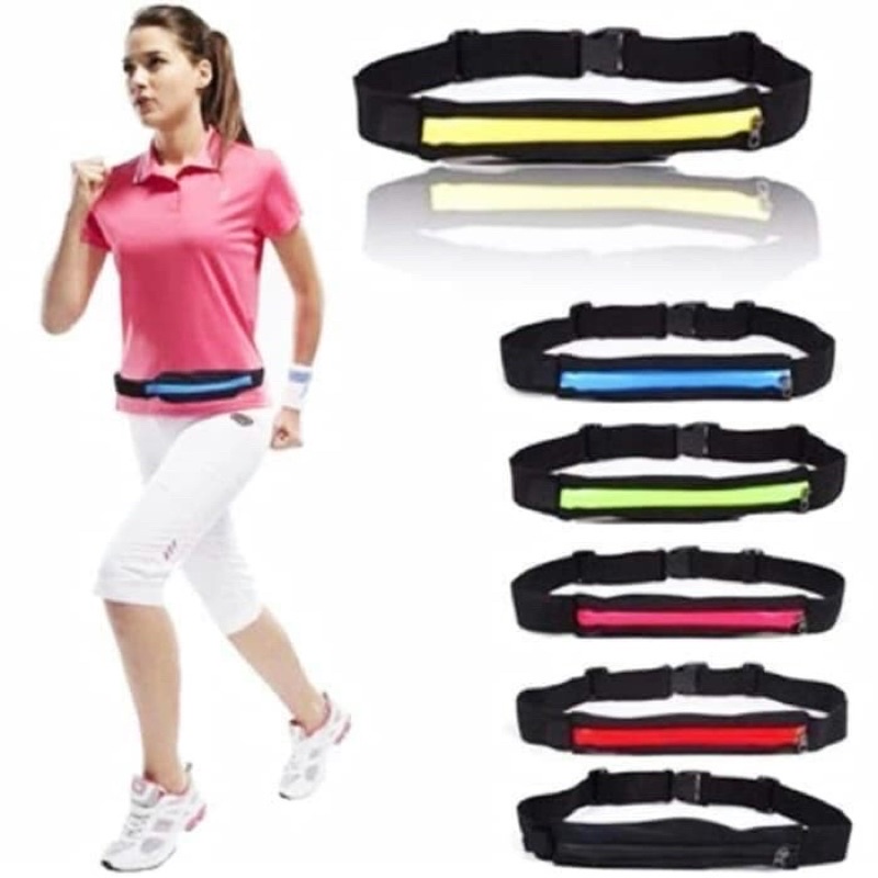 POCKET SMART BELT RUNNING SPORT ELASTIC LARI SEPEDA TAS DOMPET IKAT PINGGANG PRAKTIS SG