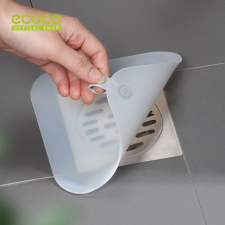 ECOCO Floor Drain Deodorant Mat Transparent - Penutup Lubang Saringan Got Kamar Mandi Silikon Transparan Anti Bocor Bau Kecoak