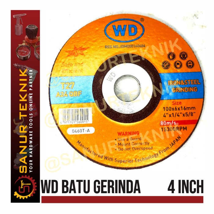WD 4 inch Batu Gerinda 4 x 6 Grinding Wheel 4" / WD 4x6 / WD 4"