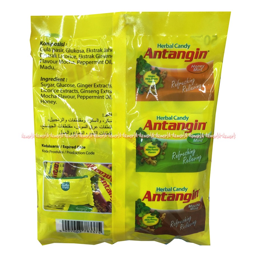 Permen Antangin Herbal Jahe Mint &amp; Madu Herbal Candy Antangin Ginger Candy Anta Ngin