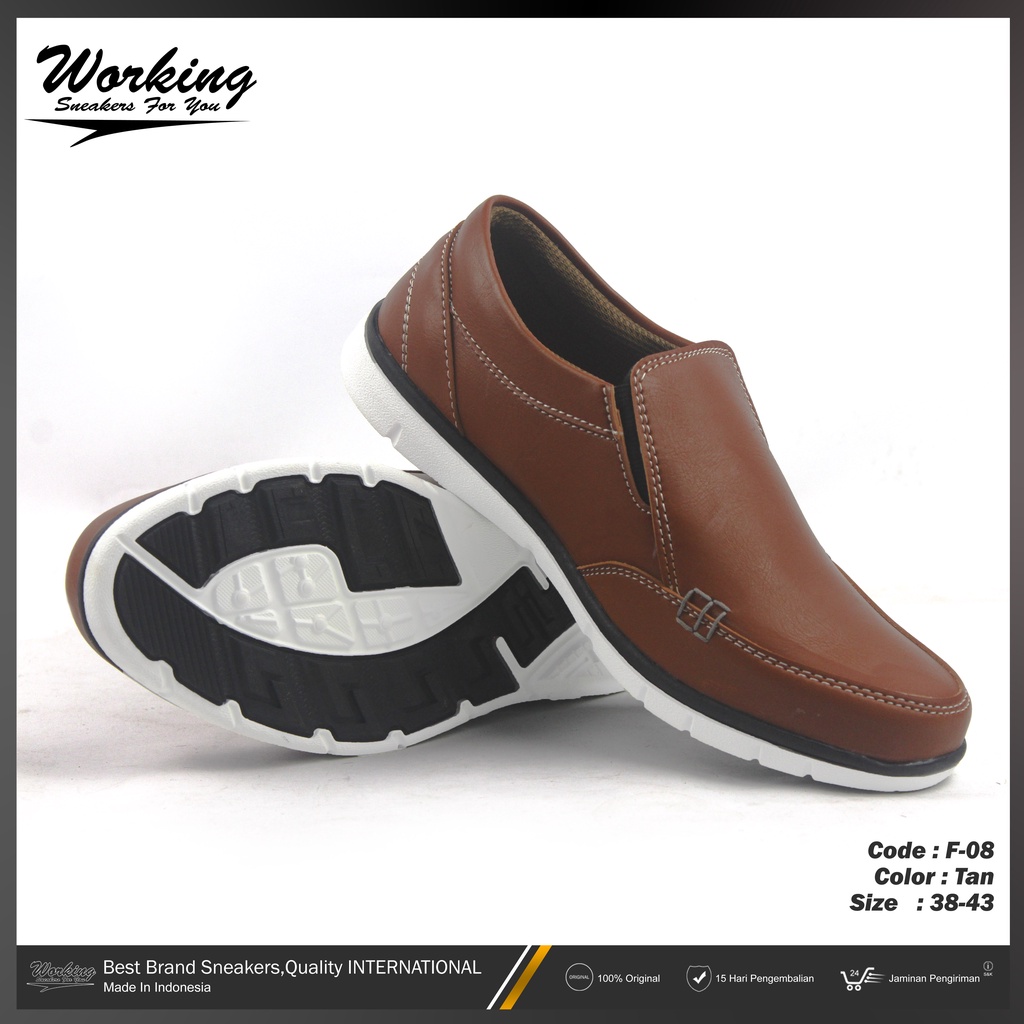 Sepatu Working F-08 Import Asli Kulit Terbaru Fashion Pria