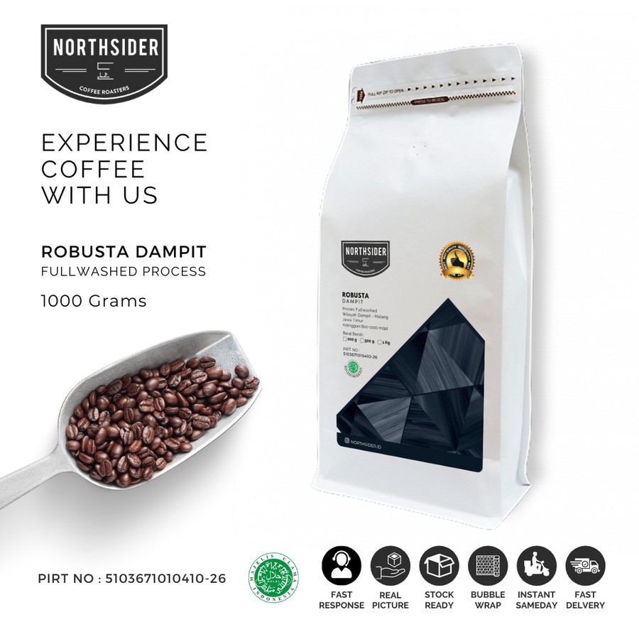 BIJI KOPI FINE ROBUSTA DAMPIT - 1KG NORTHSIDER COFFEE