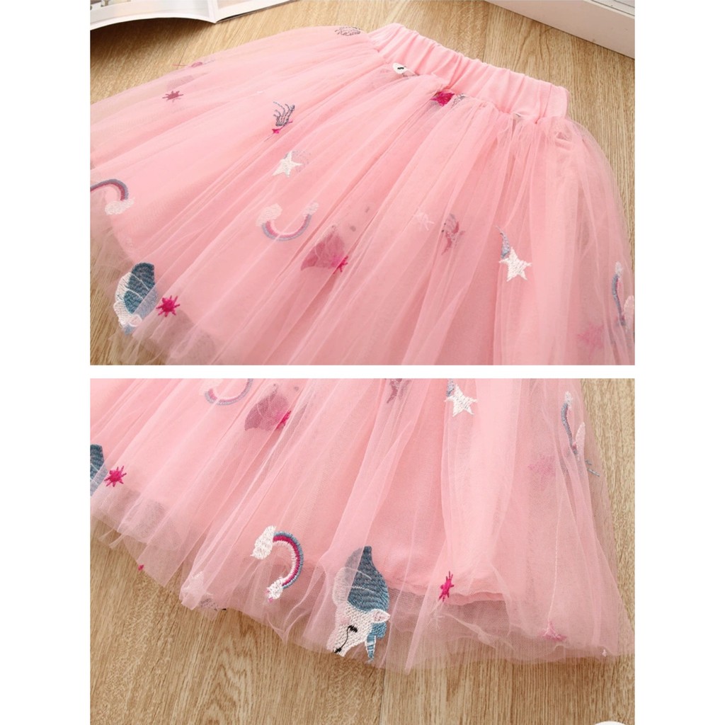 SSP3-Baju Anak Unicorn Setelan Set Perempuan Rok Tutu