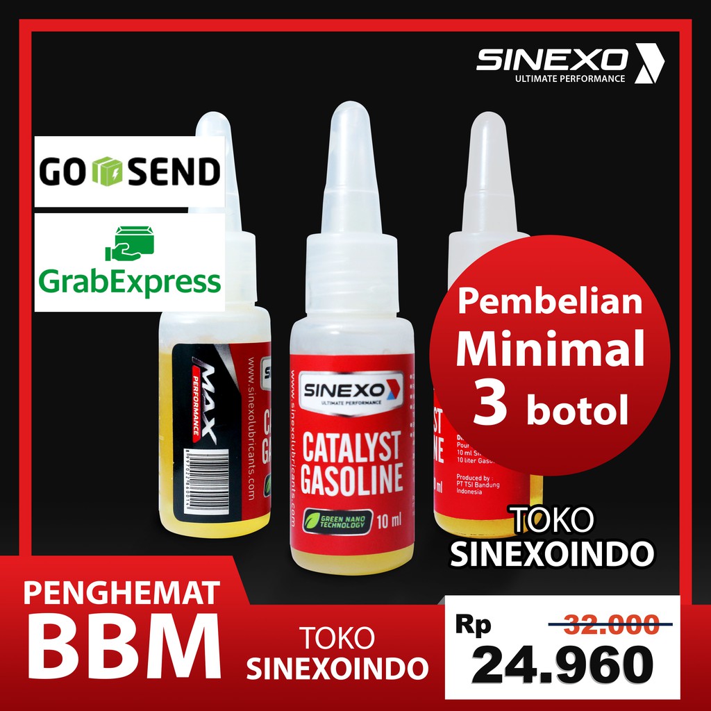 SINEXO CATALYST GASOLINE PENGHEMAT BBM MOTOR / MOBIL BAHAN BAKAR IRIT BENSIN PEMBELIAN MINIMAL 3 BTL